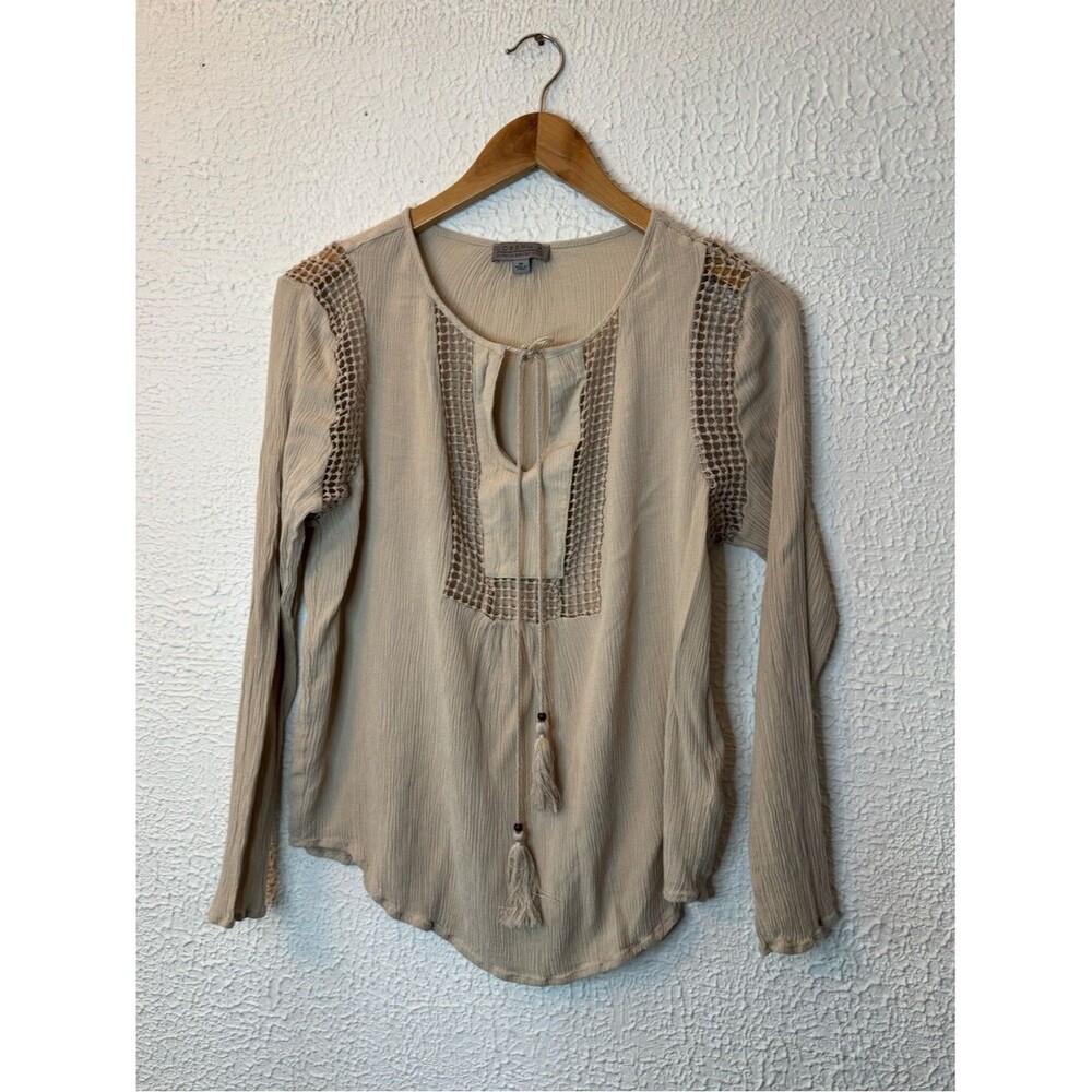 Joseph A Beige Tassel Peasant Tunic